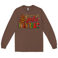 Chestnut Feliz Navidad With Sombrero Tree Long Sleeve Tee - BundleAndBundleShop