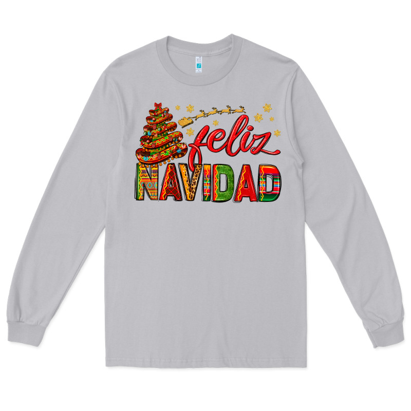 Feliz Navidad With Sombrero Tree Long Sleeve Tee by BundleAndBundleShop | Teevron