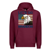 Burgundy american bald eagle let's go brandon Premium Hoodie - Jasminsmagicworld