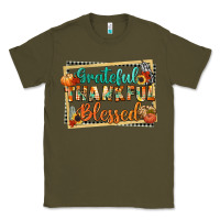 Army Green thankful grateful blessed Classic Tee - CowGirlArtShop