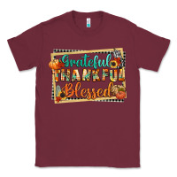 Burgundy thankful grateful blessed Classic Tee - CowGirlArtShop