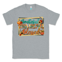 Heather Grey thankful grateful blessed Classic Tee - CowGirlArtShop