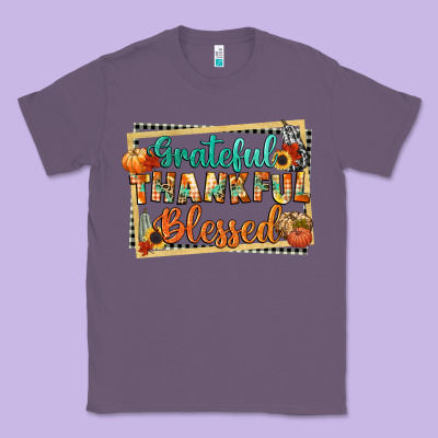Thankful Grateful Blessed Classic Tee Designed By Cowgirlartshop