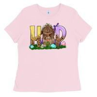 Bubblegum Pink Hop Rabbit Easter Day Ladies Tee - HowdyJamesFarm