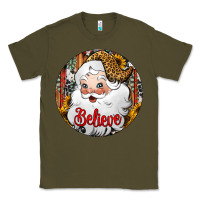 Army Green believe Santa Claus Christmas Classic Tee - Jasminsmagicworld