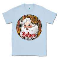 Dusty Blue believe Santa Claus Christmas Classic Tee - Jasminsmagicworld
