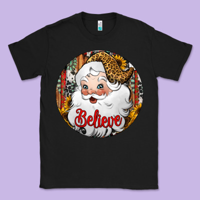 Believe Santa Claus Christmas Classic Tee Designed By Jasminsmagicworld