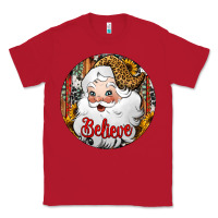 Red believe Santa Claus Christmas Classic Tee - Jasminsmagicworld