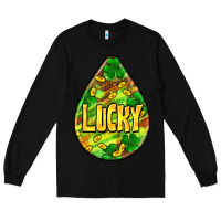 Black St.patrick's teardrop earrings Long Sleeve Tee - FaDigitalArtStudio