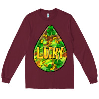 Burgundy St.patrick's teardrop earrings Long Sleeve Tee - FaDigitalArtStudio
