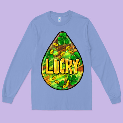 St.patrick's Teardrop Earrings Long Sleeve Tee Designed By Fadigitalartstudio