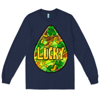 Navy St.patrick's teardrop earrings Long Sleeve Tee - FaDigitalArtStudio