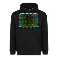 Black christmas buffalo plaid and lights background Heavyweight Hoodie - AdoDesignShop