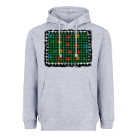 Heather Grey christmas buffalo plaid and lights background Heavyweight Hoodie - AdoDesignShop