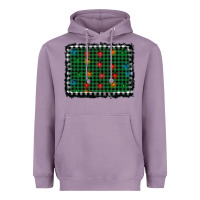 Lavender christmas buffalo plaid and lights background Heavyweight Hoodie - AdoDesignShop