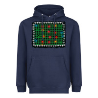 Navy christmas buffalo plaid and lights background Heavyweight Hoodie - AdoDesignShop