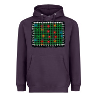 Plum christmas buffalo plaid and lights background Heavyweight Hoodie - AdoDesignShop