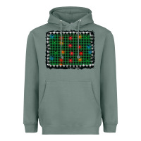 Christmas Buffalo Plaid And Lights Background Heavyweight Hoodie | Teevron