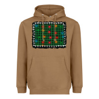 Toasted Coconut christmas buffalo plaid and lights background Heavyweight Hoodie - AdoDesignShop