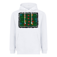White christmas buffalo plaid and lights background Heavyweight Hoodie - AdoDesignShop