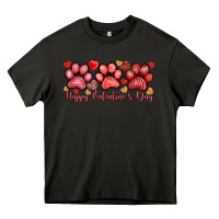 Asphalt Happy Valentine's Day paws Valentine's Day Heavy Core Tee - HowdyJamesFarm
