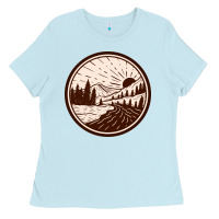Baby Blue River Forest Brown Ladies Tee - linhVisuals