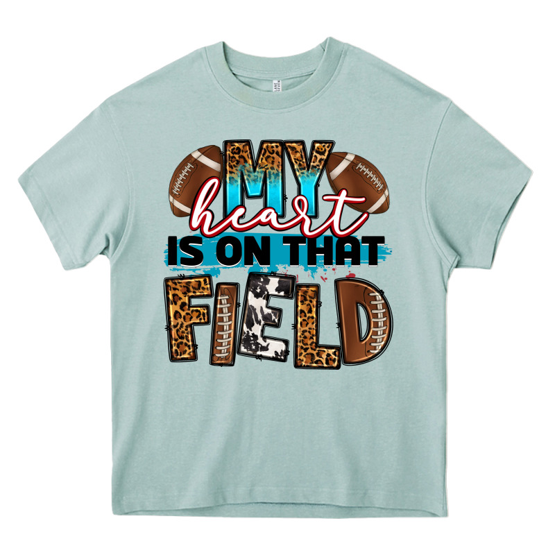 My Heart Is On That Field Football Heavy Core Tee by RanaPortraitStore | Teevron