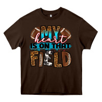 Chocolate Brown my heart is on that field football Heavy Core Tee - RanaPortraitStore