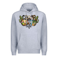 Heather Grey camp life Premium Hoodie - SublimationCraftShop