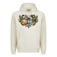Oatmeal Heather camp life Premium Hoodie - SublimationCraftShop