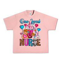 Salmon One Loved Nurse Valentines Day Frappe Coffee Urban Heavy Tee - FaDigitalArtStudio