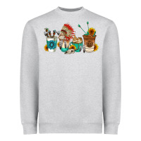 Heather Grey indian coffee cups Heavyweight Sweatshirt - AdoDesignShop
