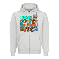 Dove Grey ı pretend coffee helps but ı am still a bitch Zipper Hoodie - AdoDesignShop