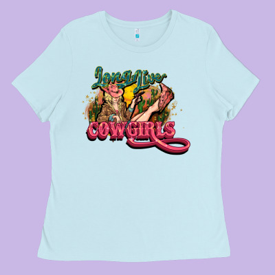 Long Life Cowgirls Ladies Tee Designed By Howdyjamesfarm