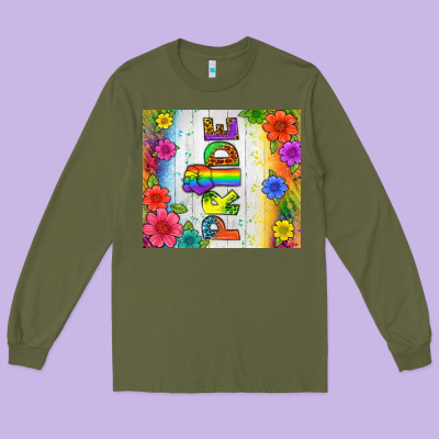 Lgbtq+ Pride With Flower Tumbler Long Sleeve Tee Designed By Bundleandbundleshop