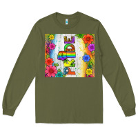 Army Green LGBTQ+ Pride With Flower Tumbler Long Sleeve Tee - BundleAndBundleShop
