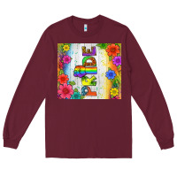 Burgundy LGBTQ+ Pride With Flower Tumbler Long Sleeve Tee - BundleAndBundleShop