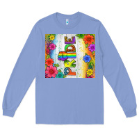 Colony Blue LGBTQ+ Pride With Flower Tumbler Long Sleeve Tee - BundleAndBundleShop