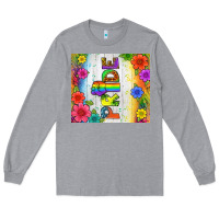 Heather Grey LGBTQ+ Pride With Flower Tumbler Long Sleeve Tee - BundleAndBundleShop