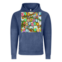 Vintage Denim Happy Easter Seamless Pattern Vintage Hoodie - BundleAndBundleShop