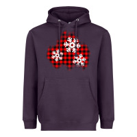 Plum Christmas snowflakes patch Heavyweight Hoodie - AdoDesignShop