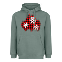 Sage Christmas snowflakes patch Heavyweight Hoodie - AdoDesignShop