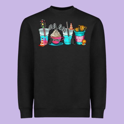Race Day Coffe Cup Heavyweight Sweatshirt Designed By Adodesignshop
