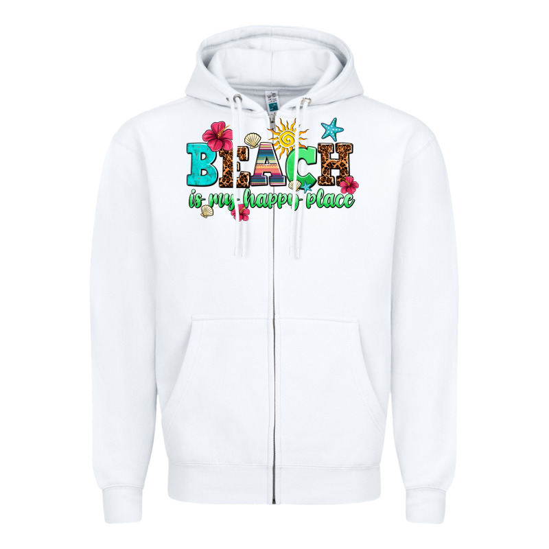 Beach Is My Happy Place Zipper Hoodie by AdoDesignShop | Teevron