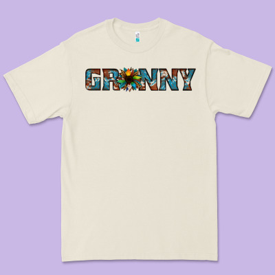Granny Cowhide Sunflower Premium Tee Designed By Jasminsmagicworld
