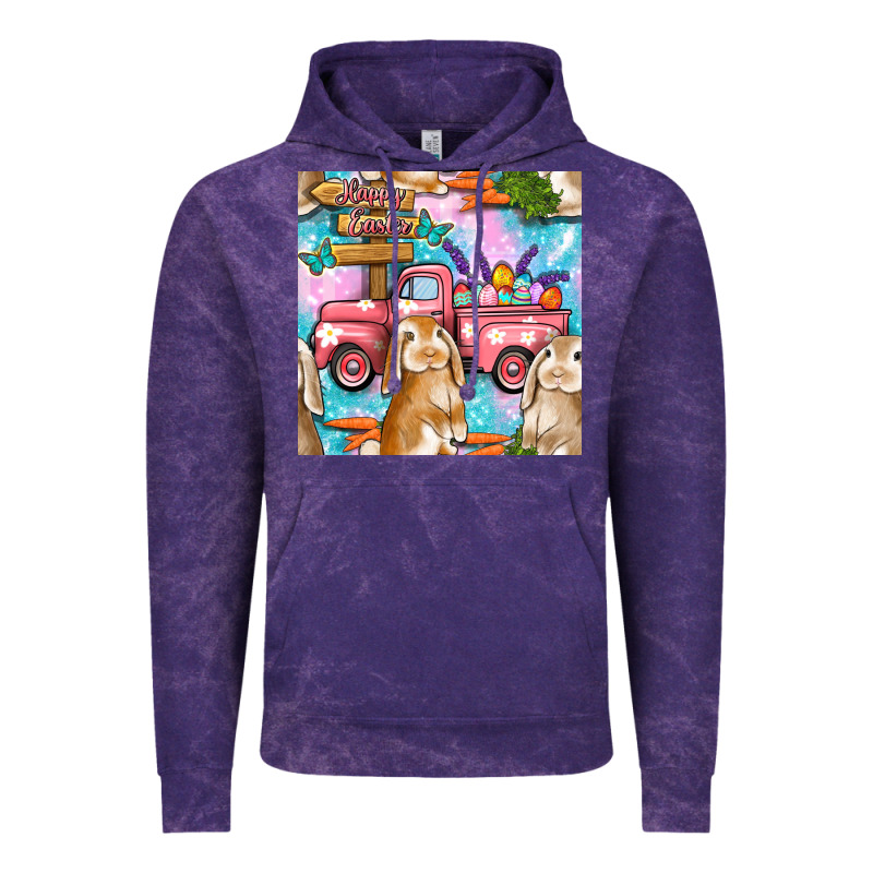 Easter Bunny With Truck Seamless Pattern Vintage Hoodie by BundleAndBundleShop | Teevron