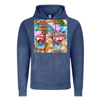 Vintage Denim Easter Bunny With Truck Seamless Pattern Vintage Hoodie - BundleAndBundleShop