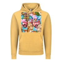 Vintage Mustard Easter Bunny With Truck Seamless Pattern Vintage Hoodie - BundleAndBundleShop