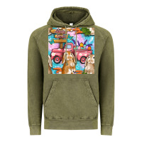 Vintage Olive Easter Bunny With Truck Seamless Pattern Vintage Hoodie - BundleAndBundleShop