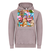 Vintage Zinc Easter Bunny With Truck Seamless Pattern Vintage Hoodie - BundleAndBundleShop
